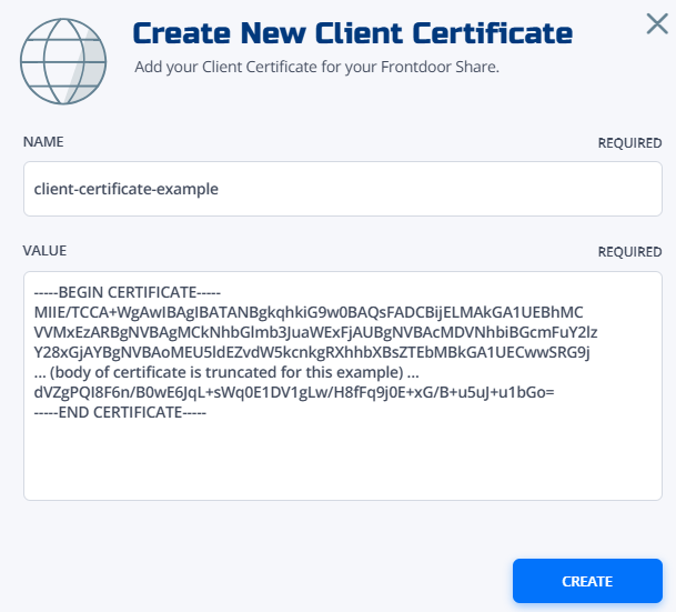 Create client certificate